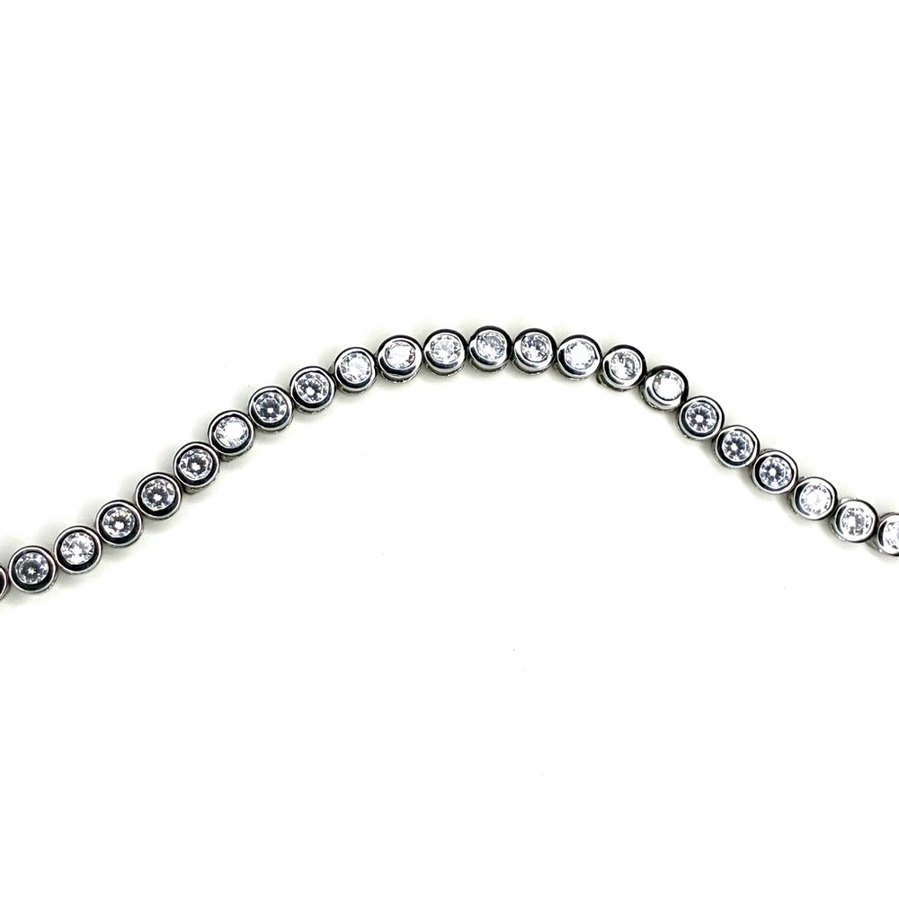 Chisel Stainless Steel Polished CZ Tennis Bracelet